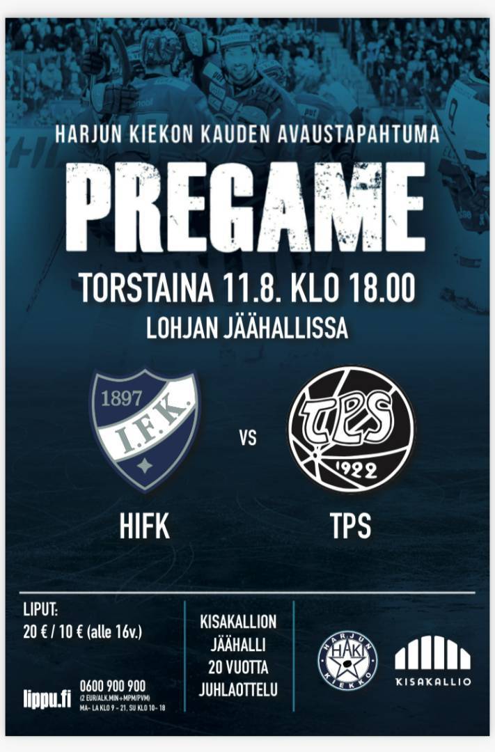 Liiga pregame 11.8. HIFK-TPS 