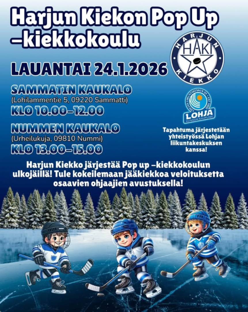 Pop Up-Kiekkokoulut Sammatissa ja Nummella