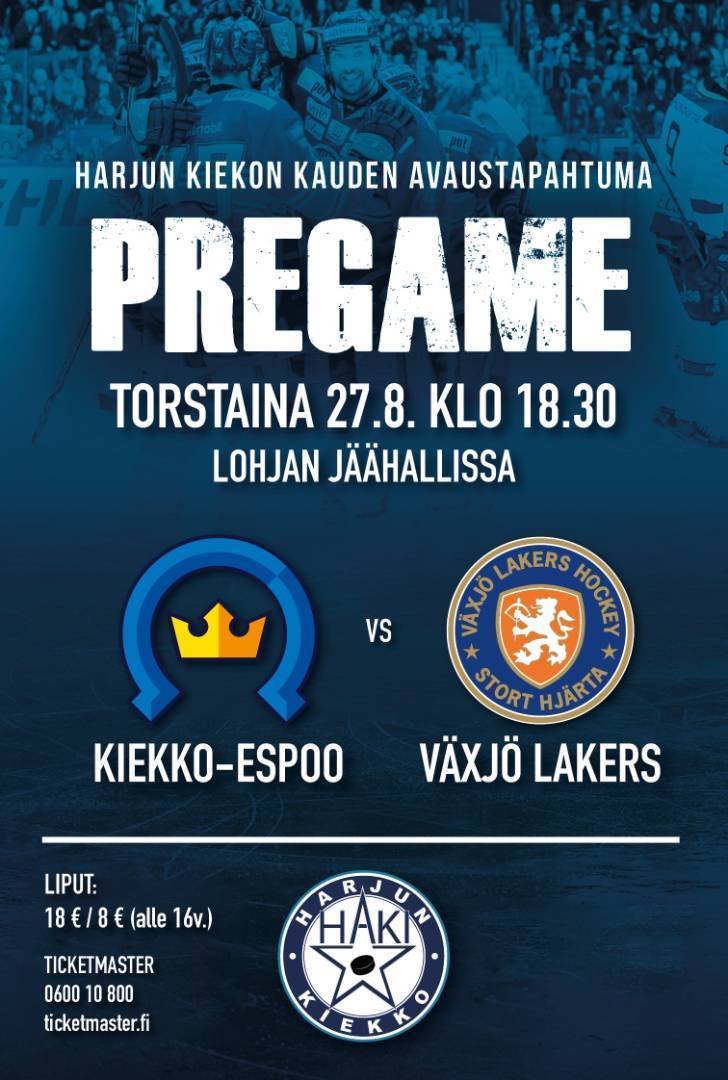 Pregame Kiekko-Espoo - Växjö Lakers (SHL)