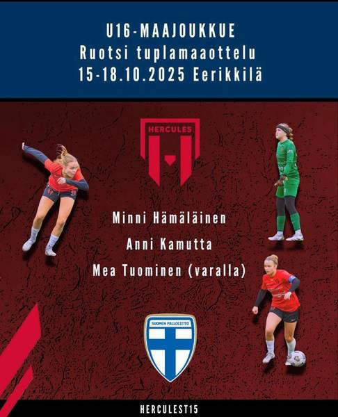 U16-tytöt nimetty lokakuun Ruotsi-tuplamaaotteluun