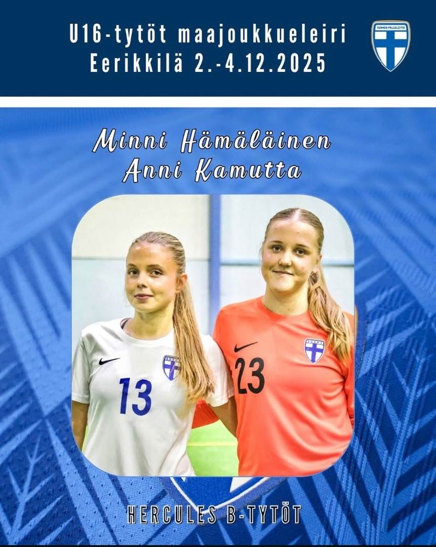 Hercules tyttöjä U16 maajoukkueleirille