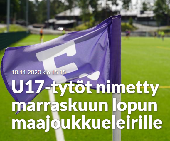 Tuuli Viinikka ja Sara Haapala TU17-maajoukkueleirille