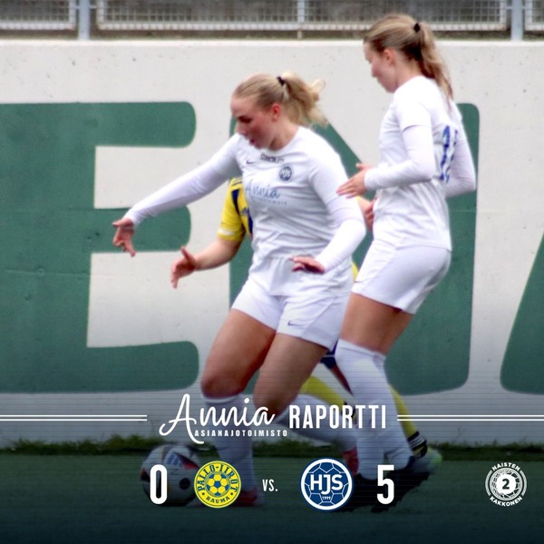 Otteluraportti: Naisten Kakkonen Pallo-Iirot–HJS 07.06.2025 Äijänsuon Stadion, Rauma: 0–5 (0–1)