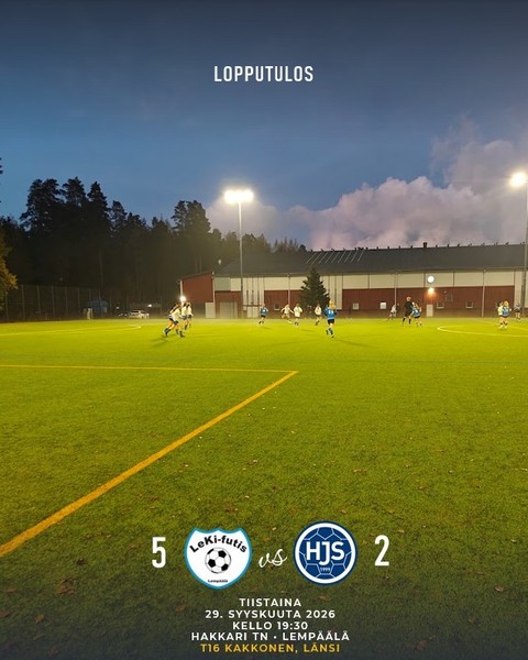 LOPPUTULOS: LeKi-futis/PJK YJ 5 - 2 HJS