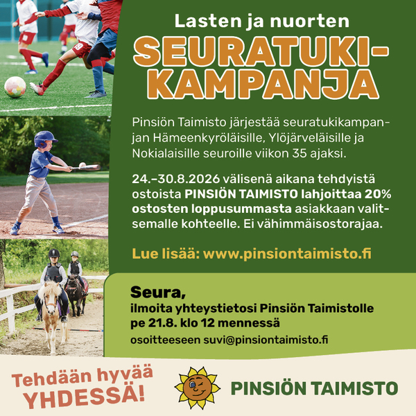 Hokkarit mukana Pinsiön Taimiston seuratukikampanjassa!