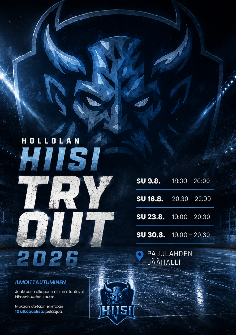 Hollolan Hiiden try outit alkavat elokuussa