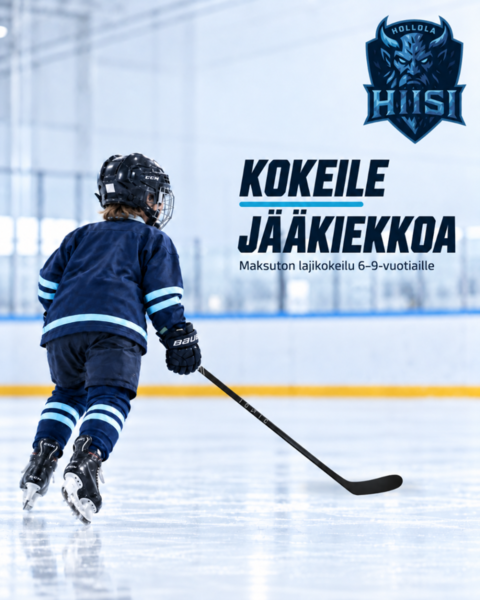Kokeile jääkiekkoa maksutta Hollolan jäähallilla