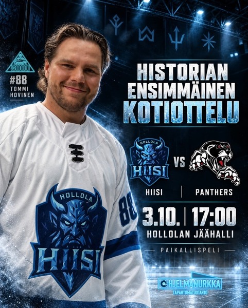 Historian ensimmäinen kotiottelu – Hiisi kohtaa Panthersin 3.10.