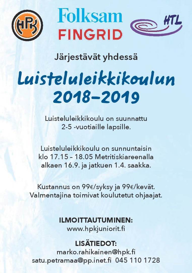 HPK:n ja HTL:n yhteinen Luisteluleikkikoulu 2018-2019