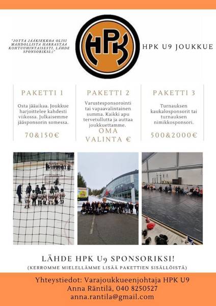 Lähde HPK U9 sponsoriksi!