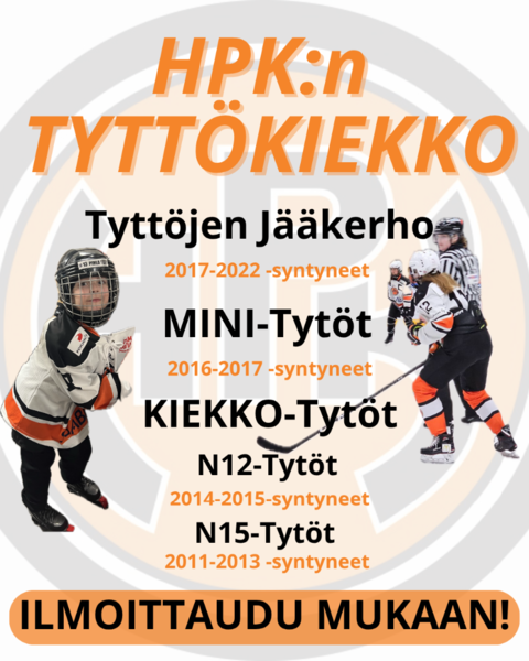 Ilmoittautuminen auki HPK:n Tyttökiekkoon!