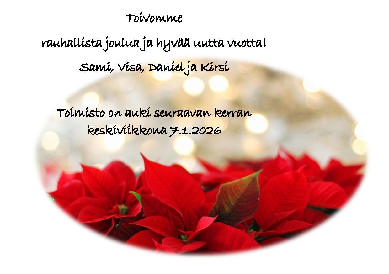 Rauhallista joulu ja hyvää uutta vuotta!