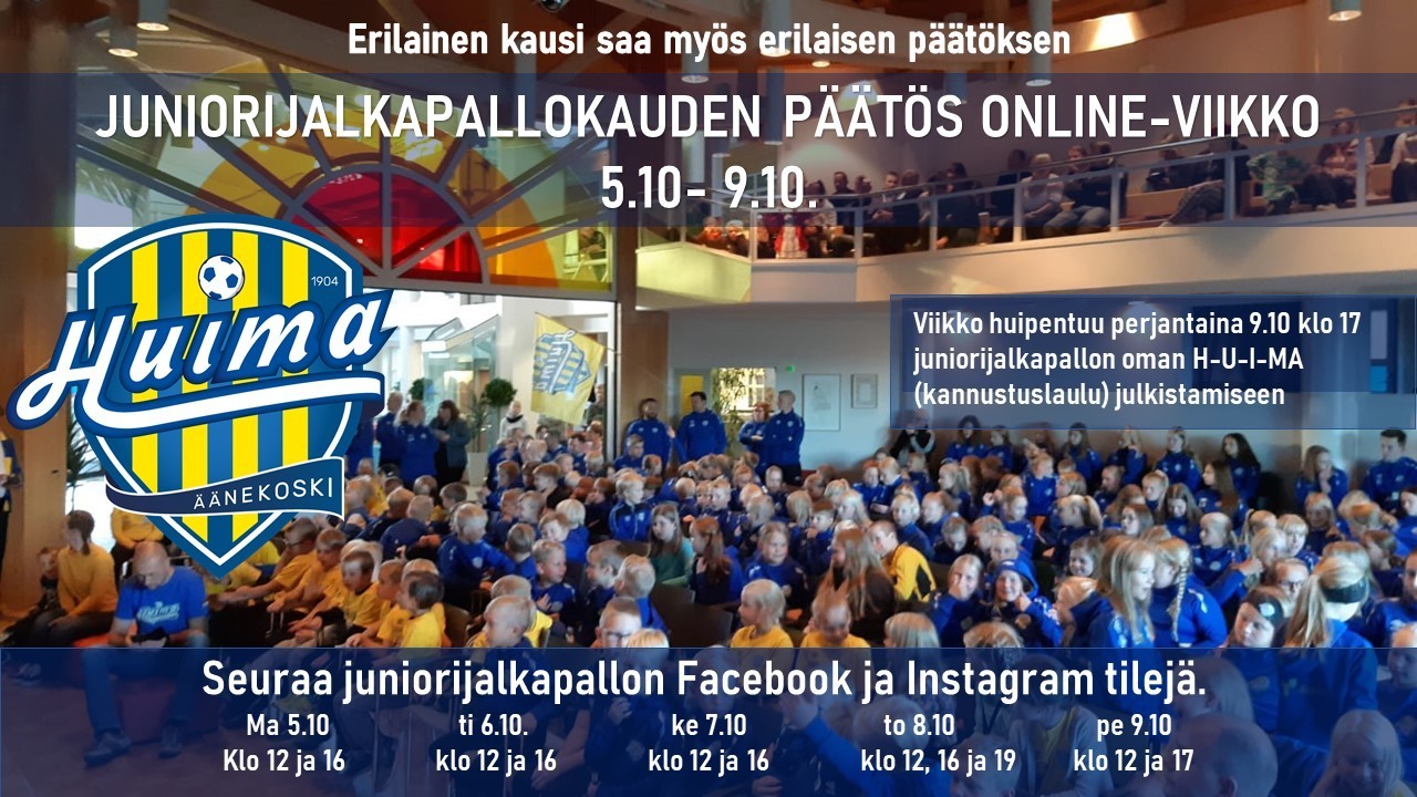 Juniorijalkapallokauden päätös online-viikko 5.10-9.10