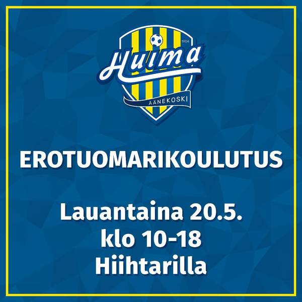 Jalkapallon erotuomareiden peruskoulutus Äänekoskella 20.5.