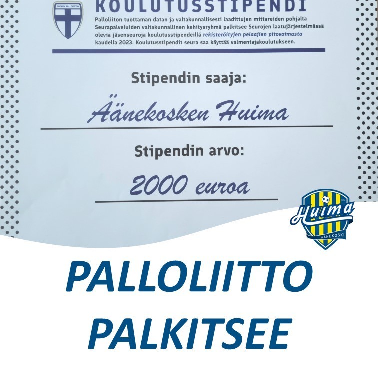 Juniorijalkapallo palkittiin Palloliiton toimesta