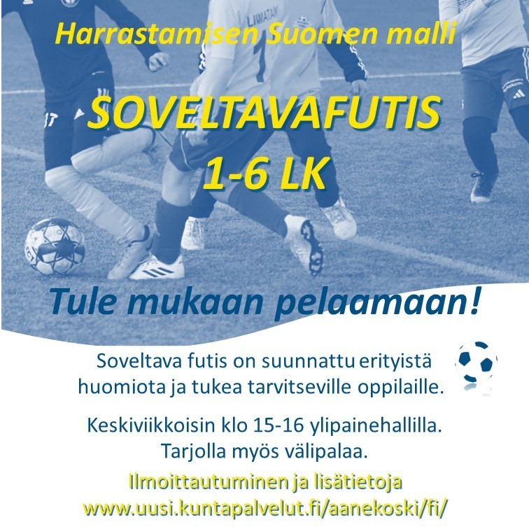 Soveltavafutis 1-6 lk jatkuu ylipainehallilla