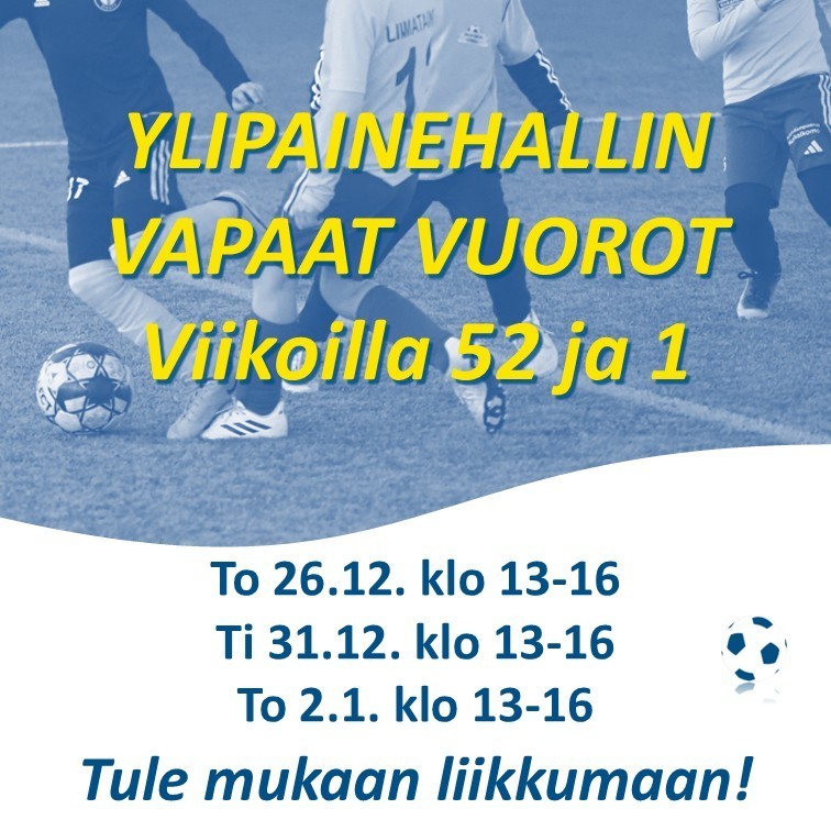 Vapaat vuorot viikoilla 52 ja 1