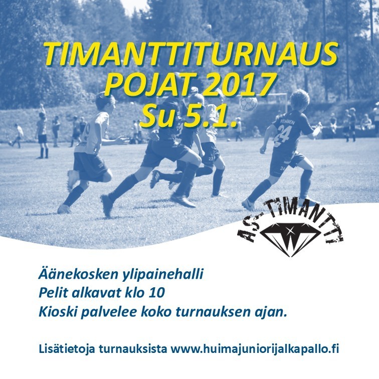 Timantti-turnaus pojat 2017 pelataan su 5.1.