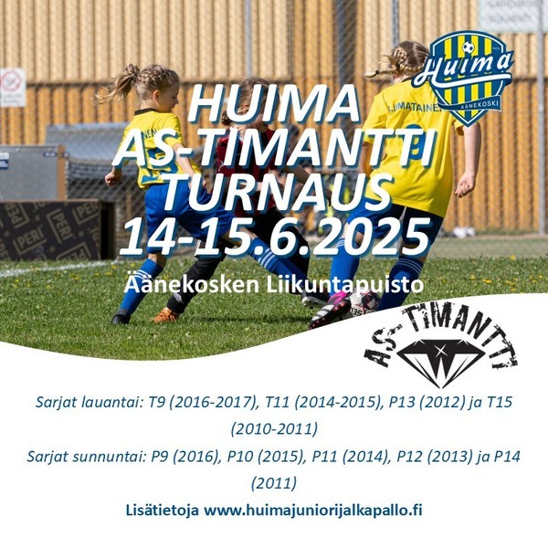 Huima AS-Timanttiturnaus valloittaa Liikuntapuiston 14-15.6.