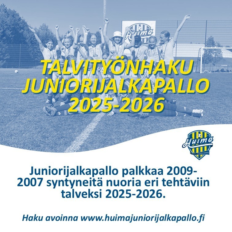 Juniorijalkapallo hakee talvityöntekijöitä
