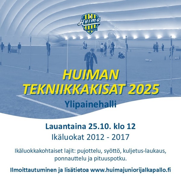 Tekniikkakisat järjestetään la 25.10. hallissa