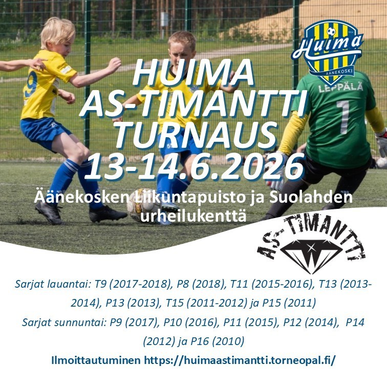 Huima AS-Timantti turnauksen ilmoittautuminen on avattu!