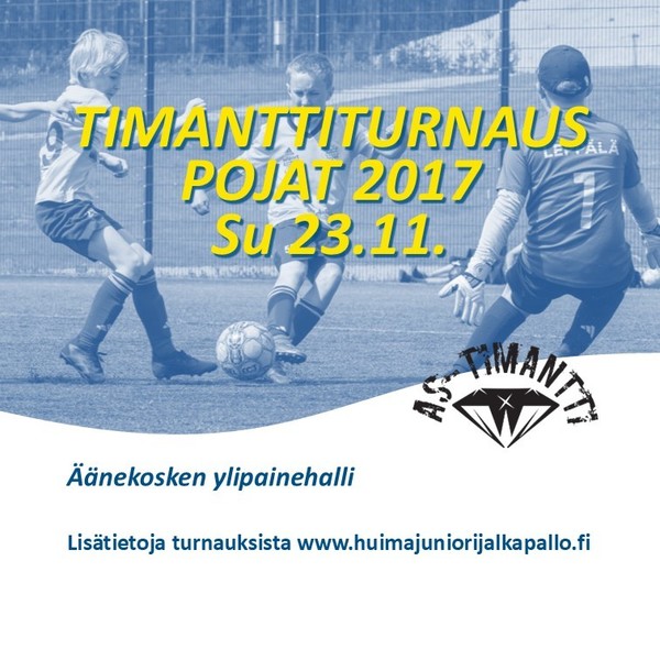 Poikien 2017 Timantti-turnaus pelataan su 23.11.