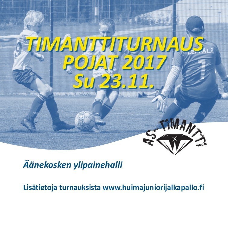 Poikien 2017 Timantti-turnaus pelataan su 23.11.