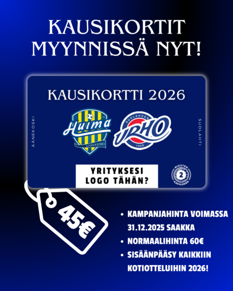 HuimaUrhon kausikortit nyt myynnissä!