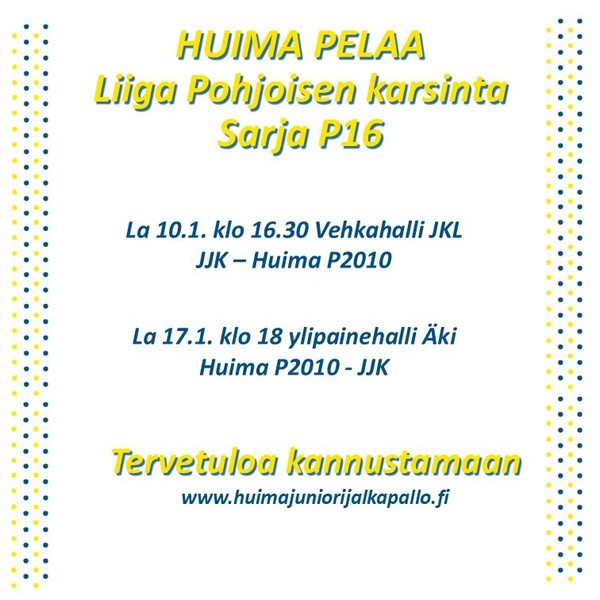 Huima P2010 joukkue karsii Liiga Pohjoisen paikasta