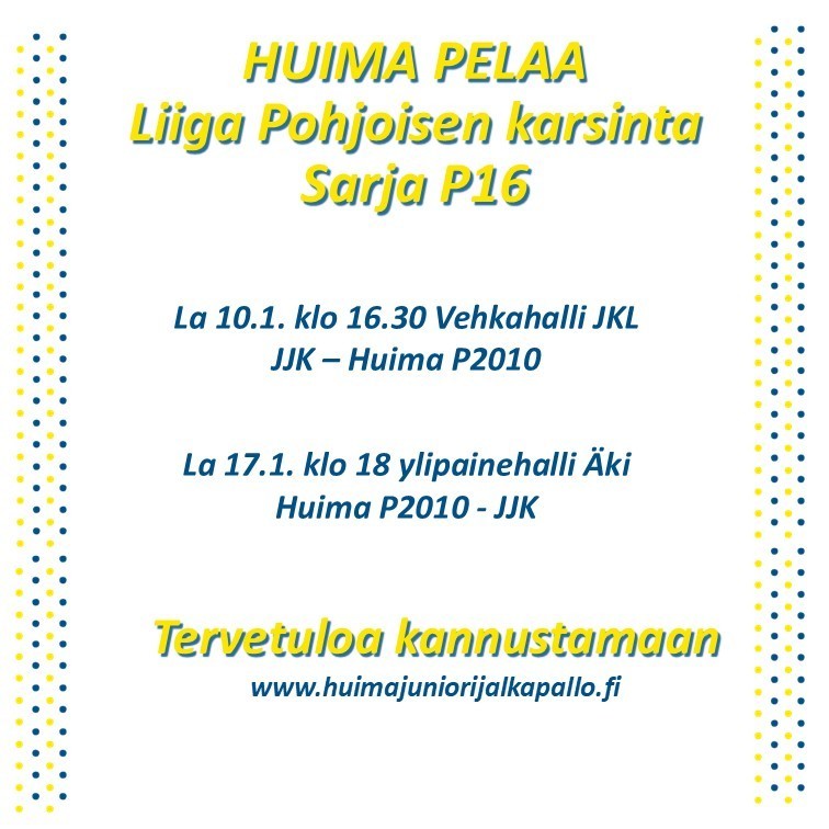 Huima P2010 joukkue karsii Liiga Pohjoisen paikasta