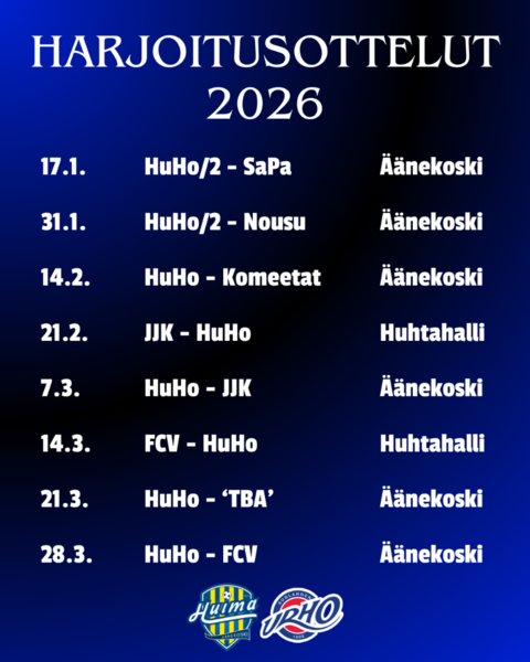 Harjoitusottelut 2026!