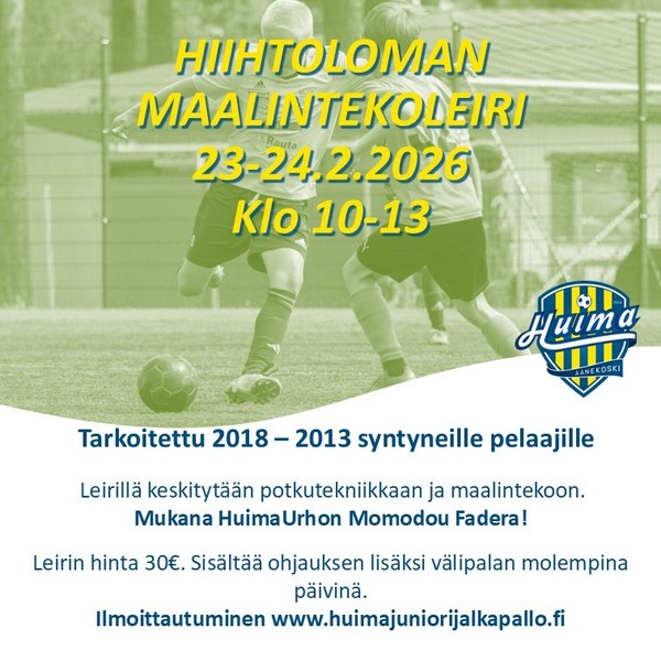 Hiihtoloman maalintekoleirin ilmoittautuminen on avattu!