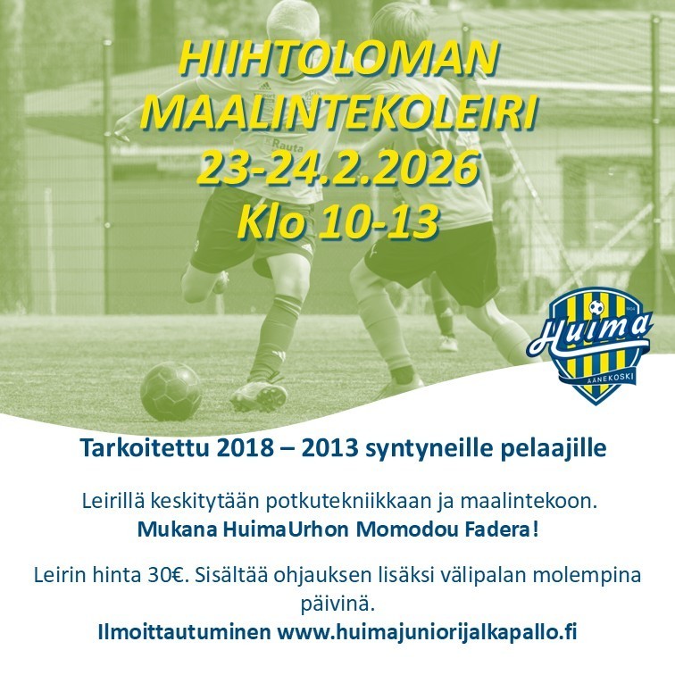 Hiihtoloman maalintekoleirin ilmoittautuminen on avattu!