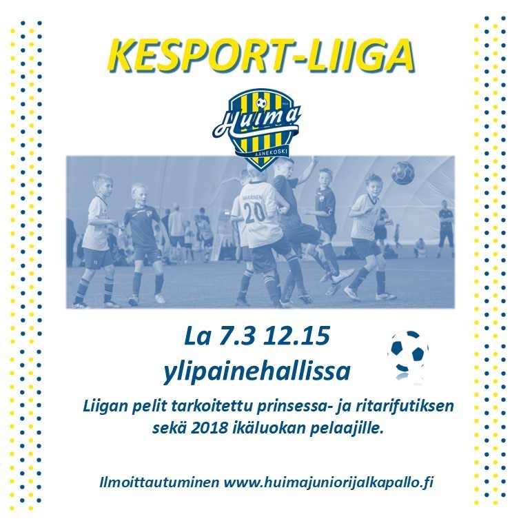 Kesport-liigaa pelataan hallissa la 7.3. klo 12.15