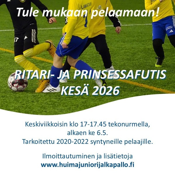 Kesän ritari- ja prinsessafutiksen ilmoittautuminen avattu