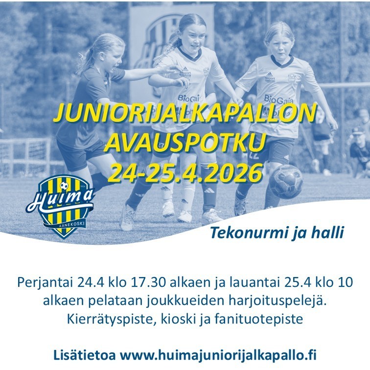 Juniorijalkapallon Avauspotku-tapahtumaa vietetään 24-25.4.