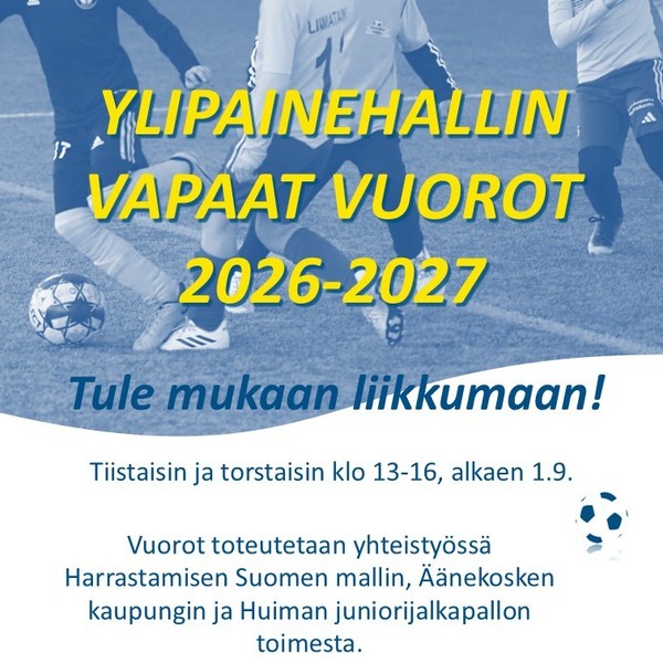 Vapaat vuorot alkavat viikolla 36