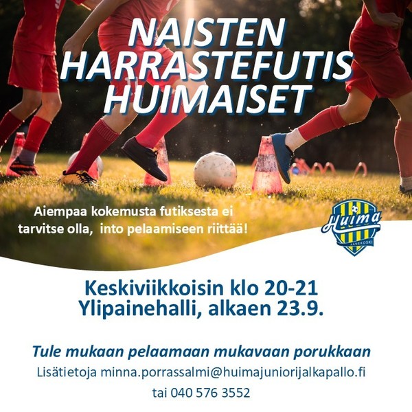 Huimaiset (naisten harrastefutis) jatkaa toimintaa ke 23.9.
