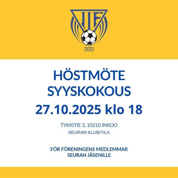Syyskokous / höstmöte 27.10.2025