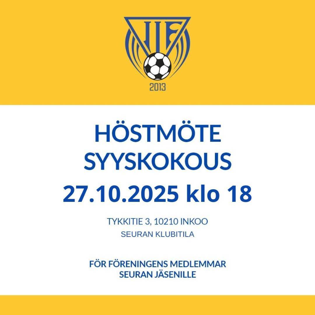 Syyskokous / höstmöte 27.10.2025