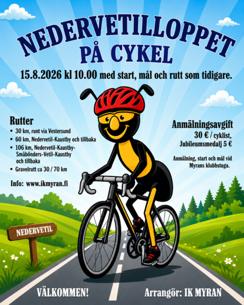 NEDERVETILLOPPET på Cykel – ALAVETELIN AJOT