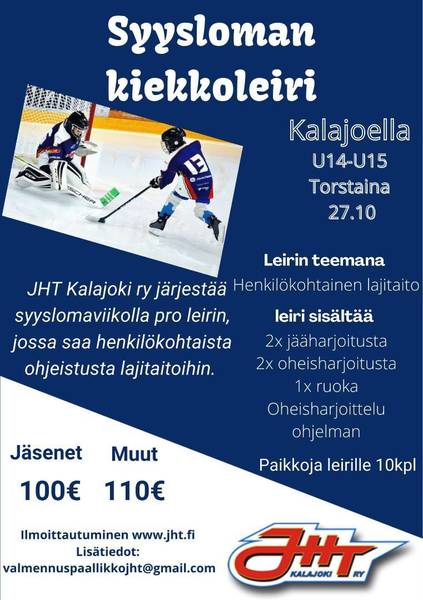 Syysloman Pro kiekkoleiri U14-U15 ikäisille 27.10.2022 Kalajoella 
