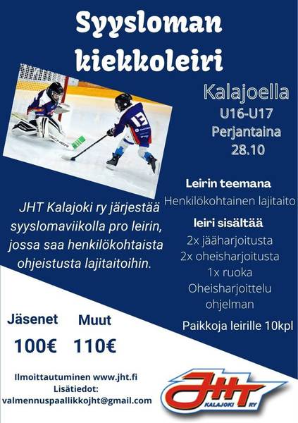 Syysloman Pro kiekkoleiri U16-U17 ikäisille 28.10.2022 Kalajoella 