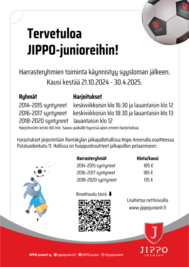 Tervetuloa JIPPO-junioreihin, ilmoittaudu mukaan!