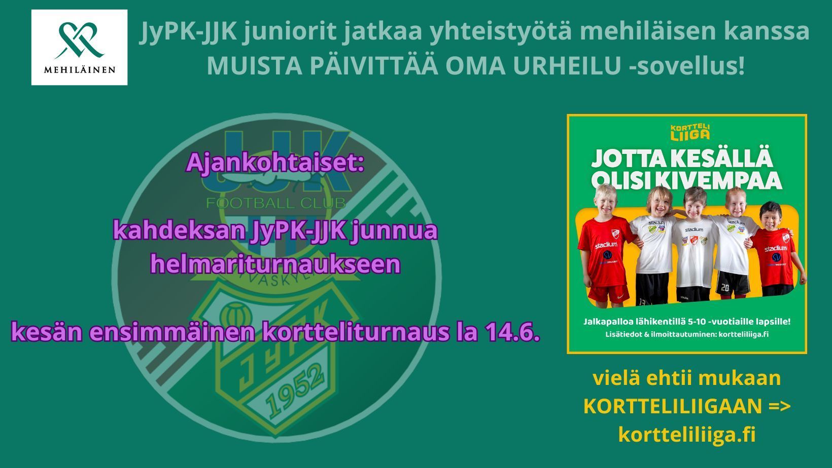 Kahdeksan JyPK-JJK junnua Helmariturnaukseen Eerikkilään 15.–18. kesäkuuta.