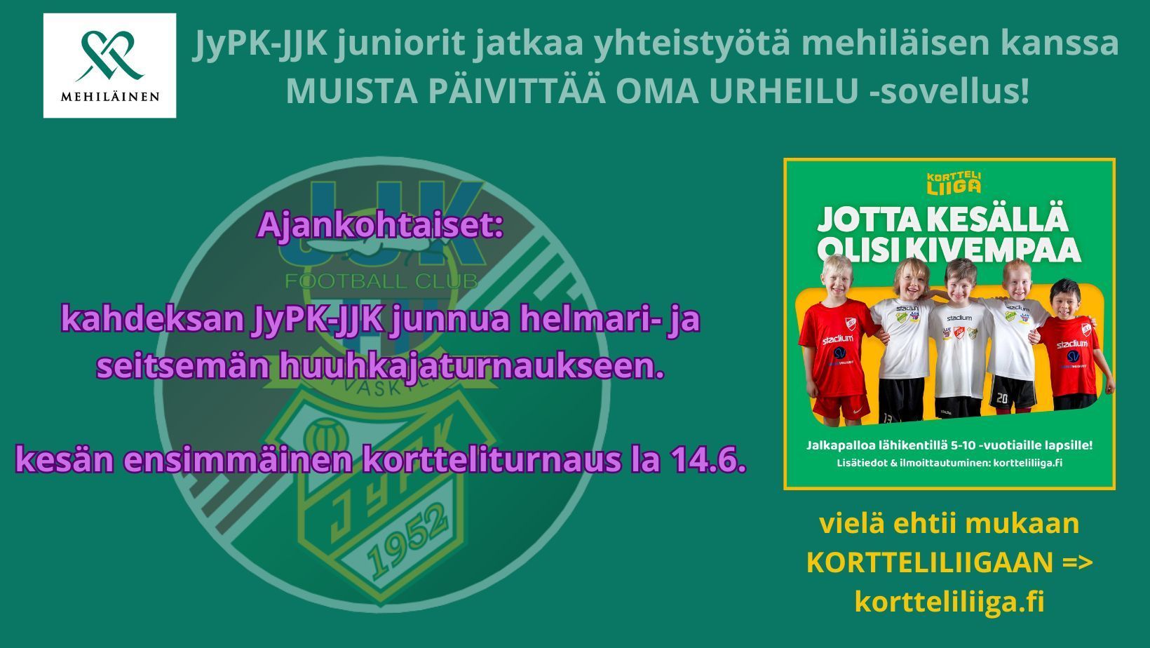 Viisitoista JyPK-JJK junnua huuhkaja- tai helmariturnaukseen Eerikkilään 