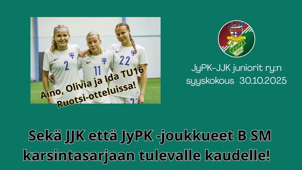 Vahva JJK-JyPK junnusyksy! Menestystä sekä joukkueille että yksilöille