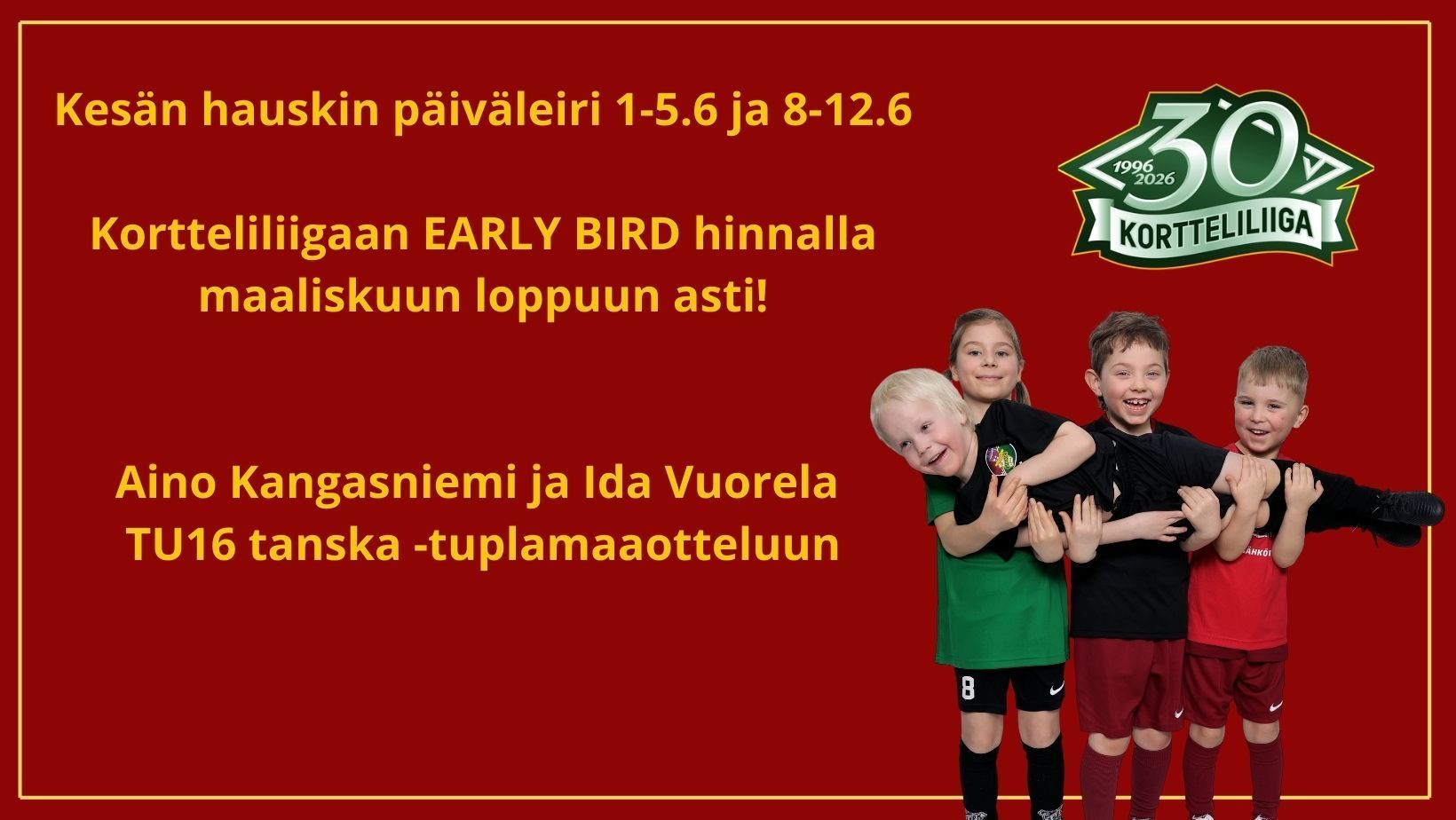 Maajoukkueuutisia ja Kesäleiritietoa!