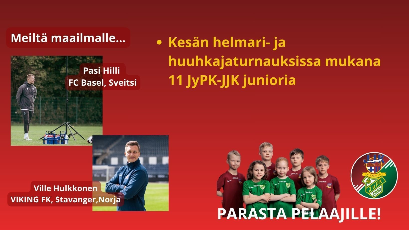 Yksitoista JyPK-JJK junnua mukana Huuhkaja- ja Helmariturnauksissa
